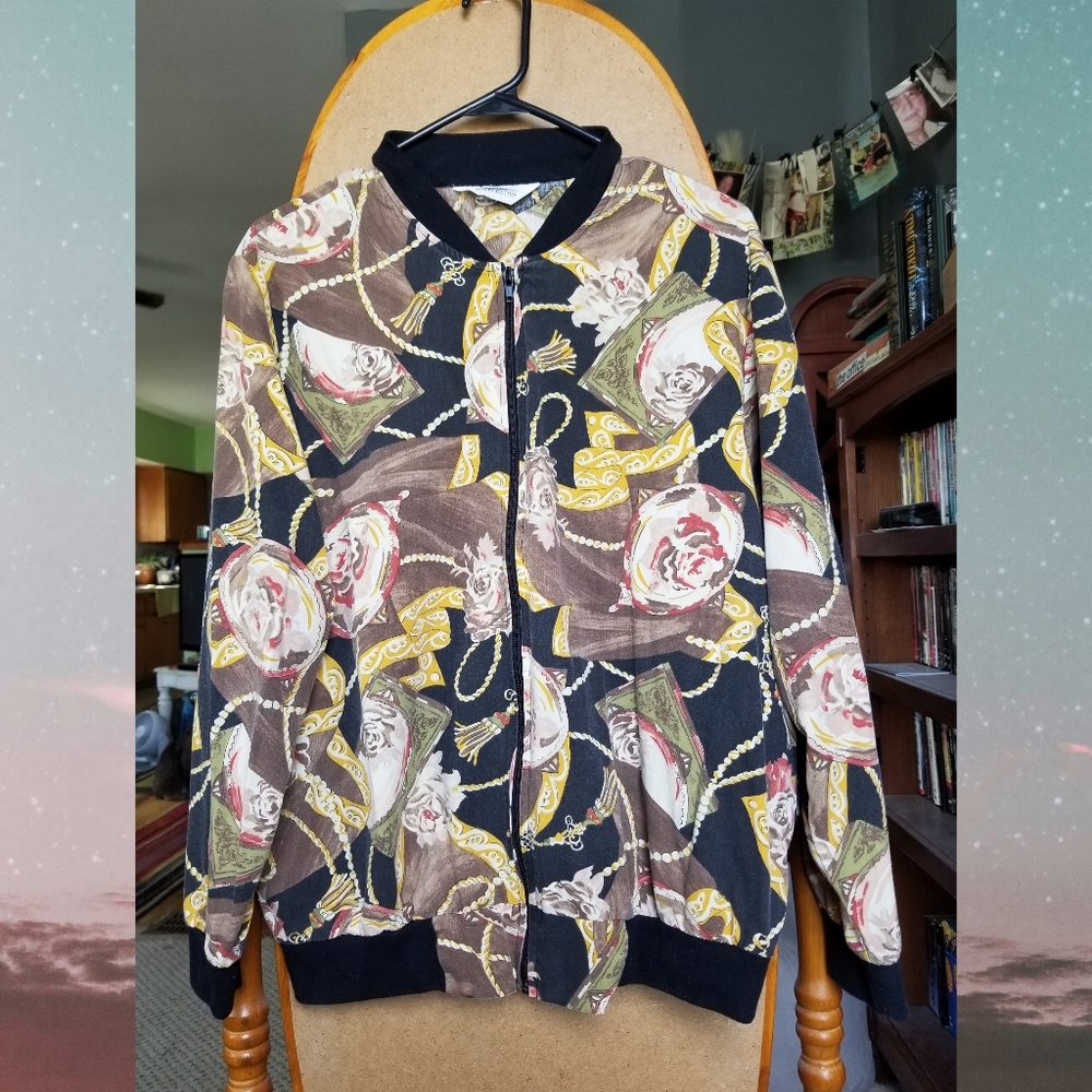 Vintage print bomber jacket